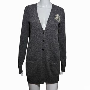 Wool Ralph Lauren Gray Cardigan Size Medium